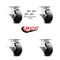 Service Caster 5 Inch Kingpinless Rubber on Steel Wheel Caster Set Brake and Swivel Lock SCC SCC-KP30S520-RSR-SLB-BSL-4 - alternate 5